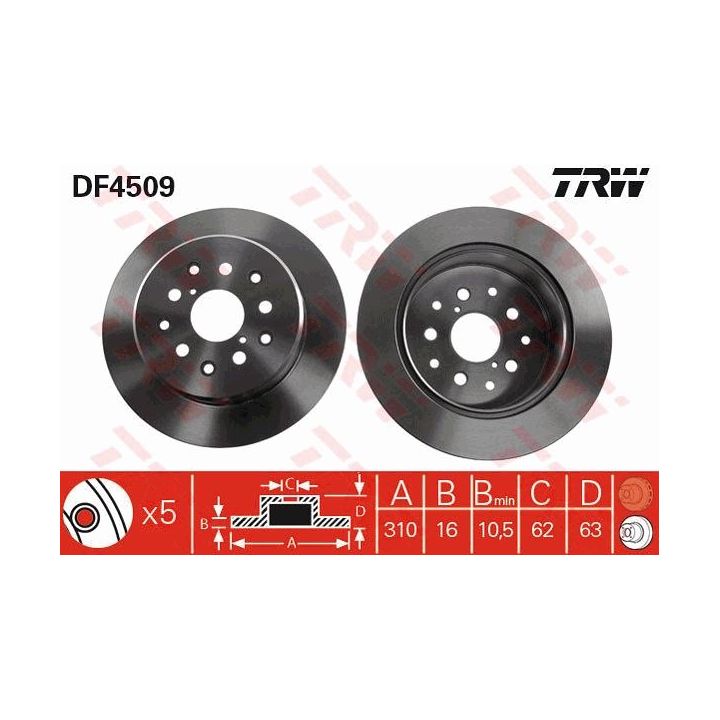Stabdžių diskas TRW DF4509