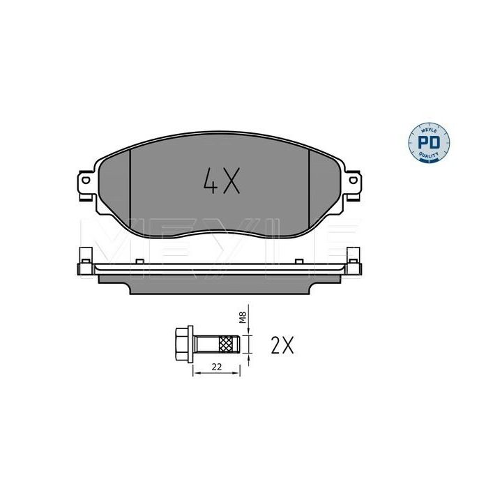 Stabdžių trinkelių rinkinys, diskinis stabdys MEYLE 025 220 8718/PD