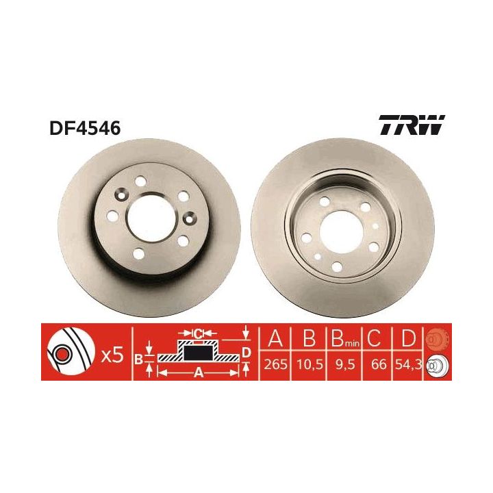 Stabdžių diskas TRW DF4546