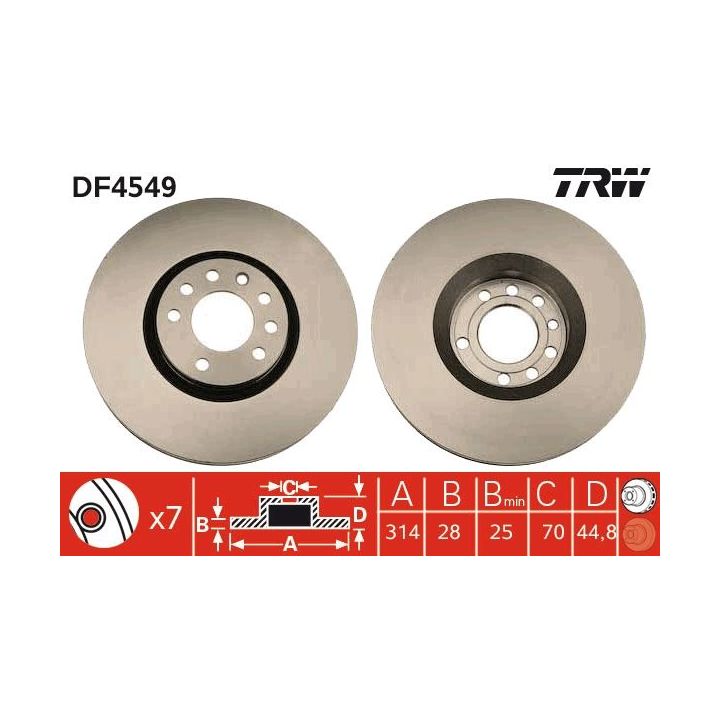 Stabdžių diskas TRW DF4549