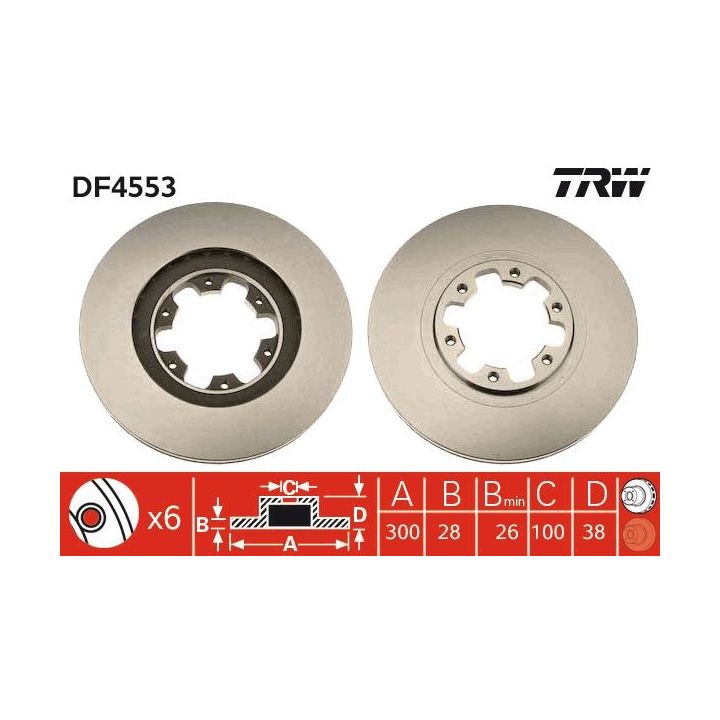 Stabdžių diskas TRW DF4553
