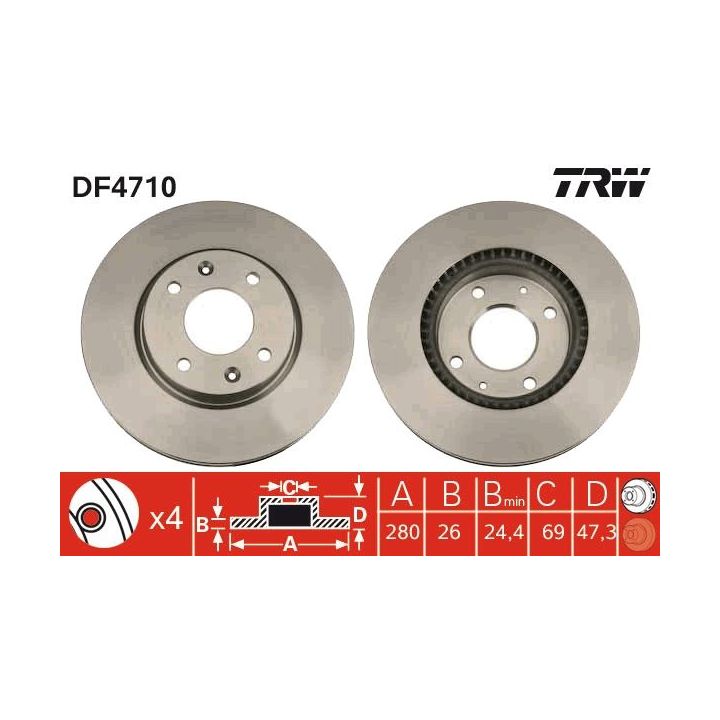 Stabdžių diskas TRW DF4710