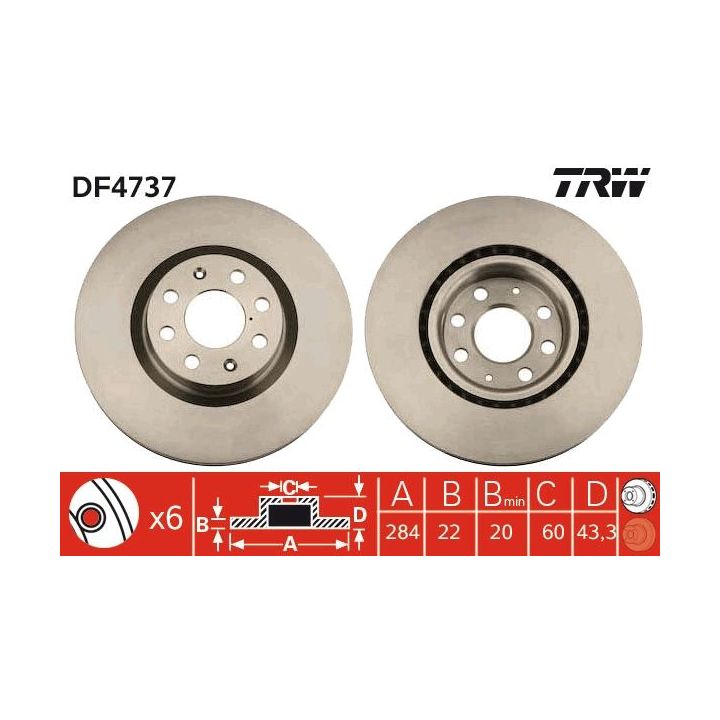 Stabdžių diskas TRW DF4737