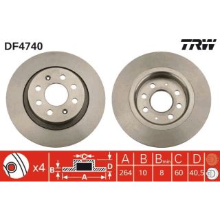 Stabdžių diskas TRW DF4740