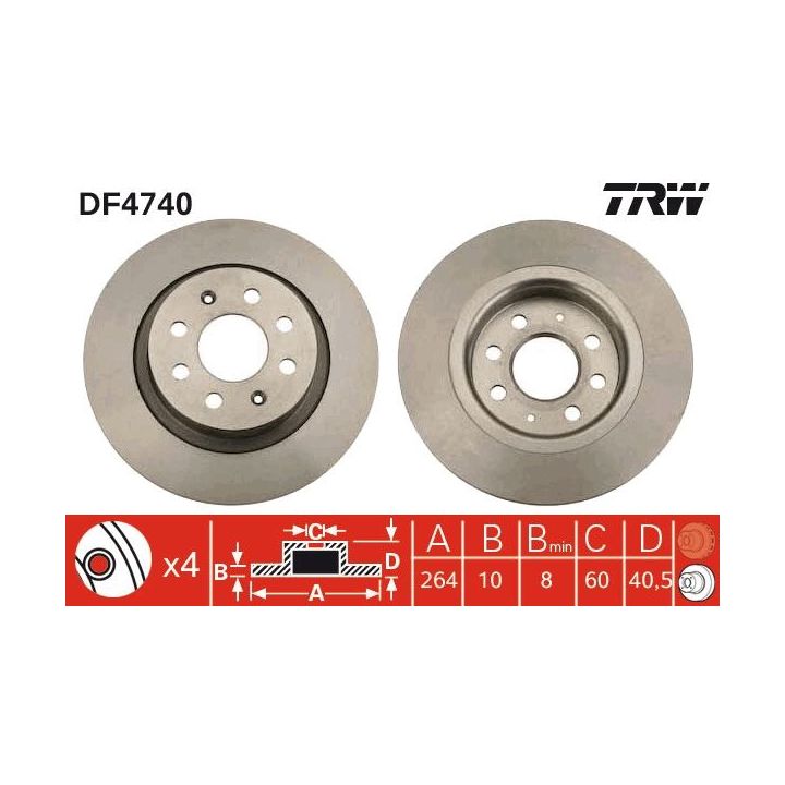 Stabdžių diskas TRW DF4740