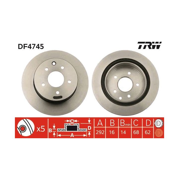 Stabdžių diskas TRW DF4745