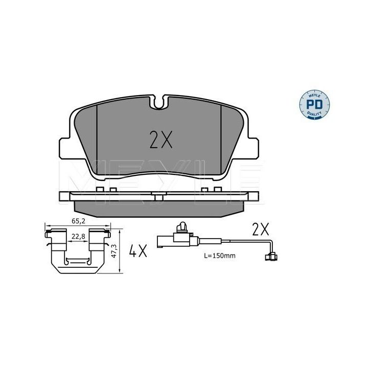 Stabdžių trinkelių rinkinys, diskinis stabdys MEYLE 025 223 7017/PD