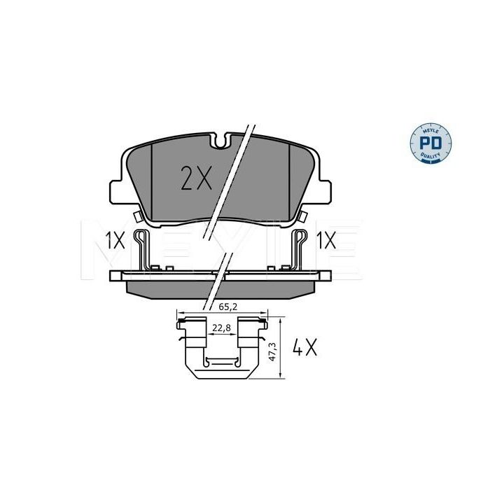 Stabdžių trinkelių rinkinys, diskinis stabdys MEYLE 025 224 1817/PD