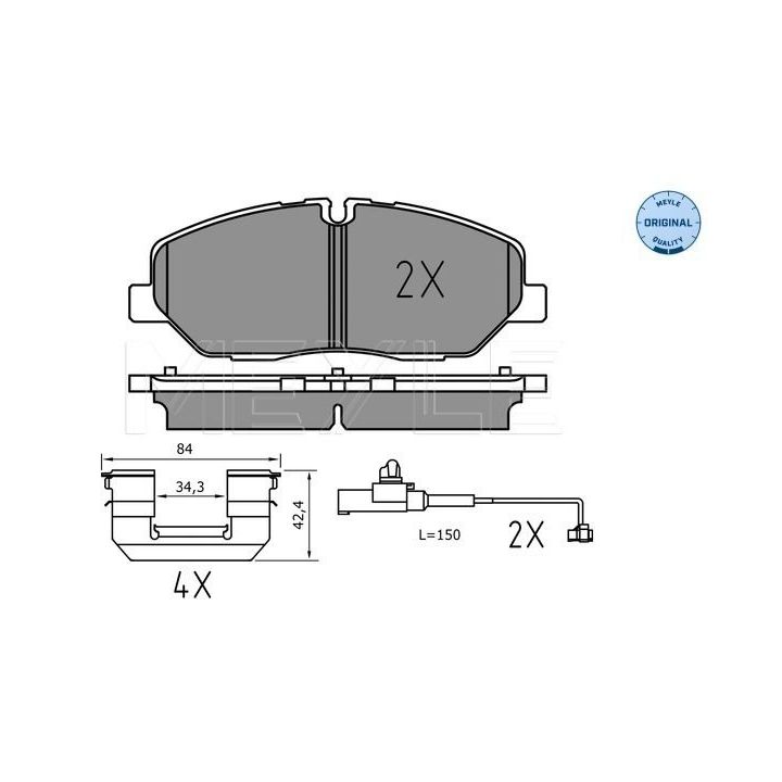 Stabdžių trinkelių rinkinys, diskinis stabdys MEYLE 025 224 2020/PD