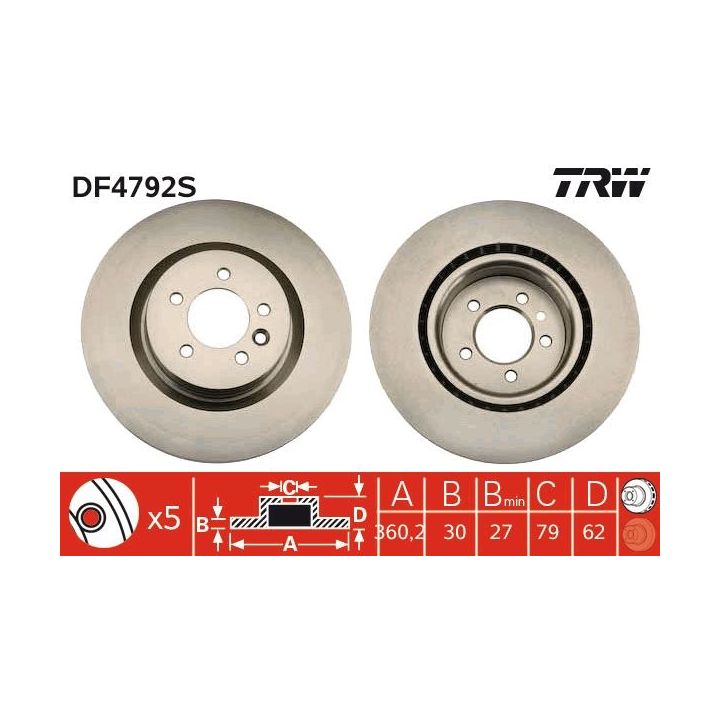 Stabdžių diskas TRW DF4792S