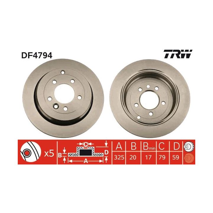 Stabdžių diskas TRW DF4794
