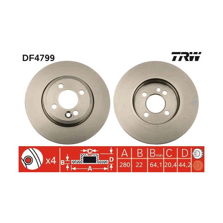 Stabdžių diskas TRW DF4799