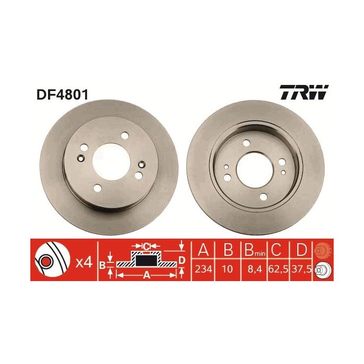 Stabdžių diskas TRW DF4801