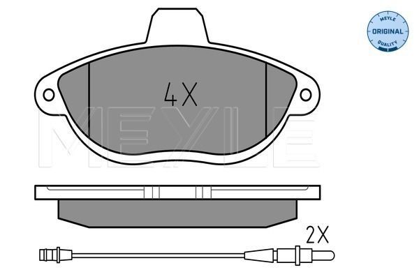 Stabdžių trinkelių rinkinys, diskinis stabdys MEYLE 025 230 4218/W