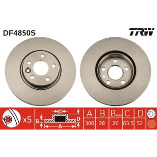 Stabdžių diskas TRW DF4850S