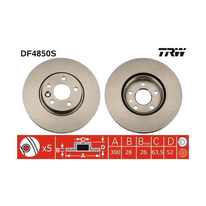 Stabdžių diskas TRW DF4850S