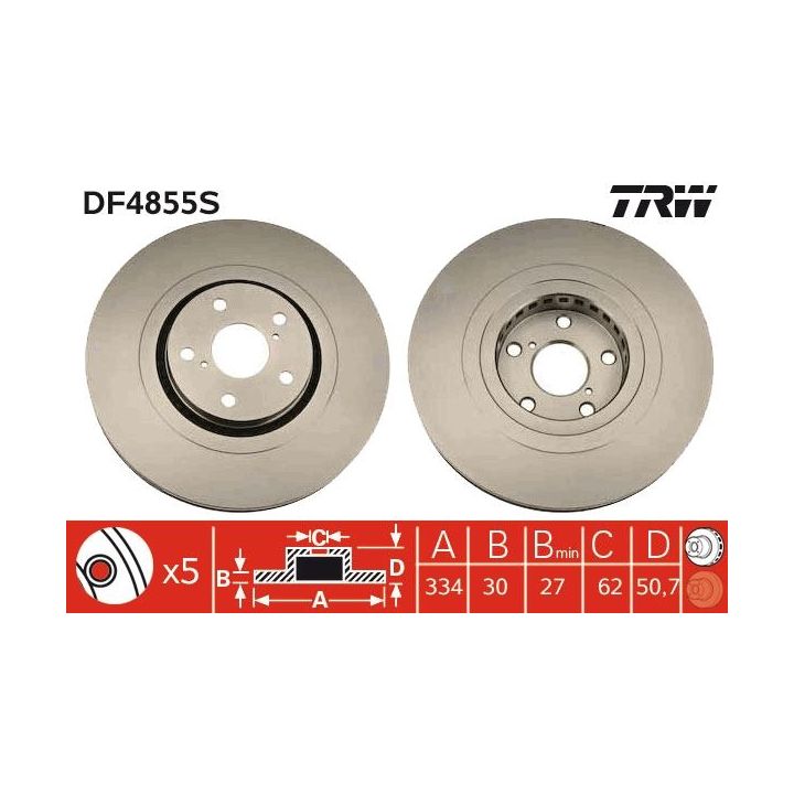 Stabdžių diskas TRW DF4855S