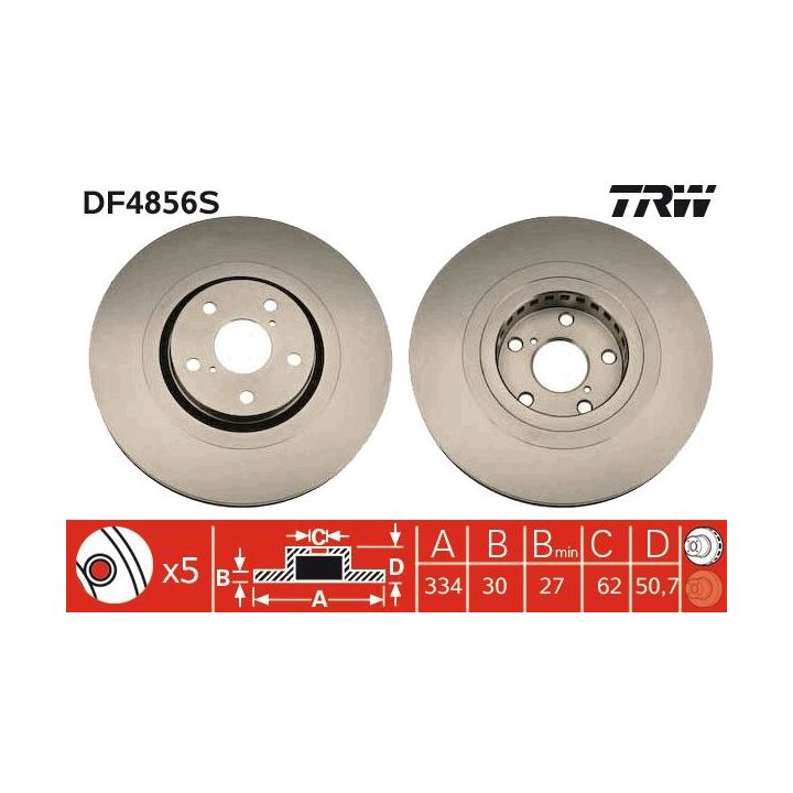 Stabdžių diskas TRW DF4856S