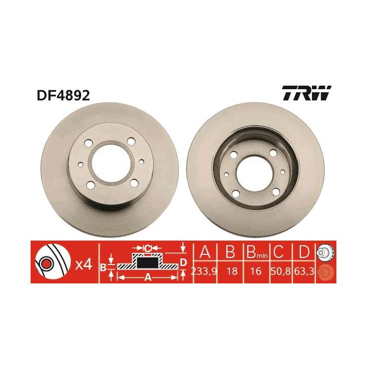 Stabdžių diskas TRW DF4892