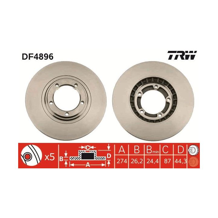 Stabdžių diskas TRW DF4896