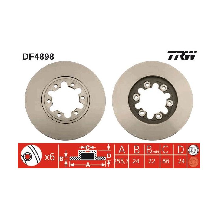 Stabdžių diskas TRW DF4898