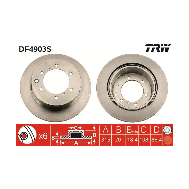 Stabdžių diskas TRW DF4903S