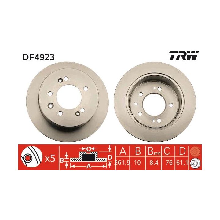 Stabdžių diskas TRW DF4923