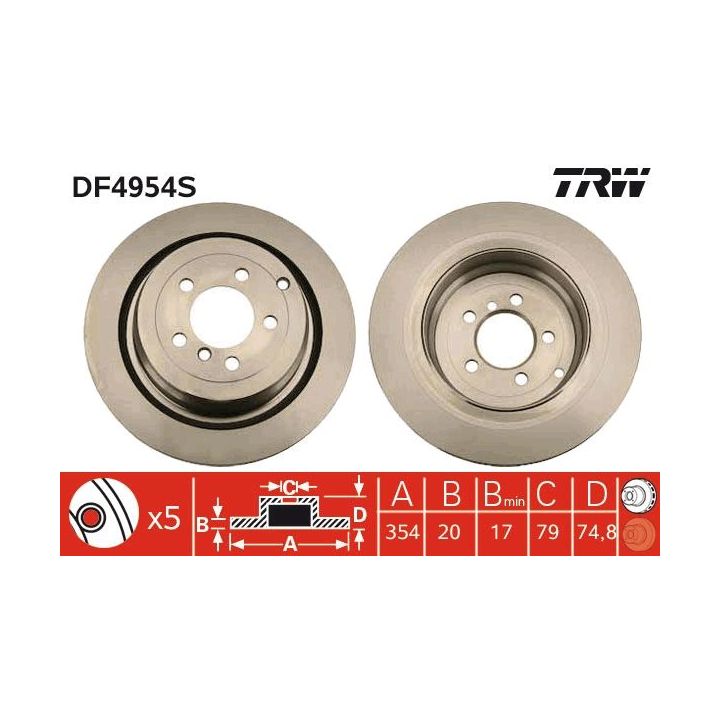 Stabdžių diskas TRW DF4954S