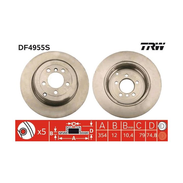 Stabdžių diskas TRW DF4955S