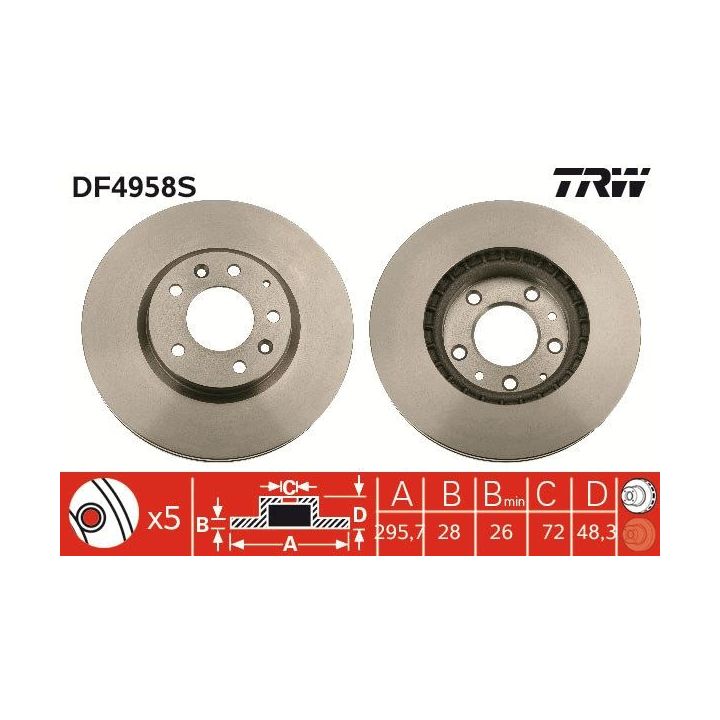 Stabdžių diskas TRW DF4958S