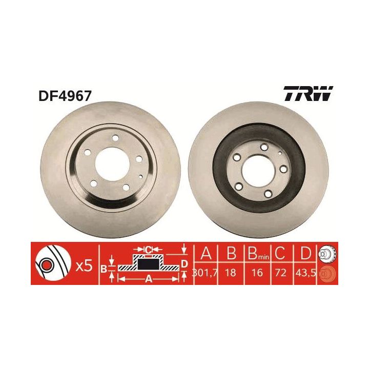 Stabdžių diskas TRW DF4967