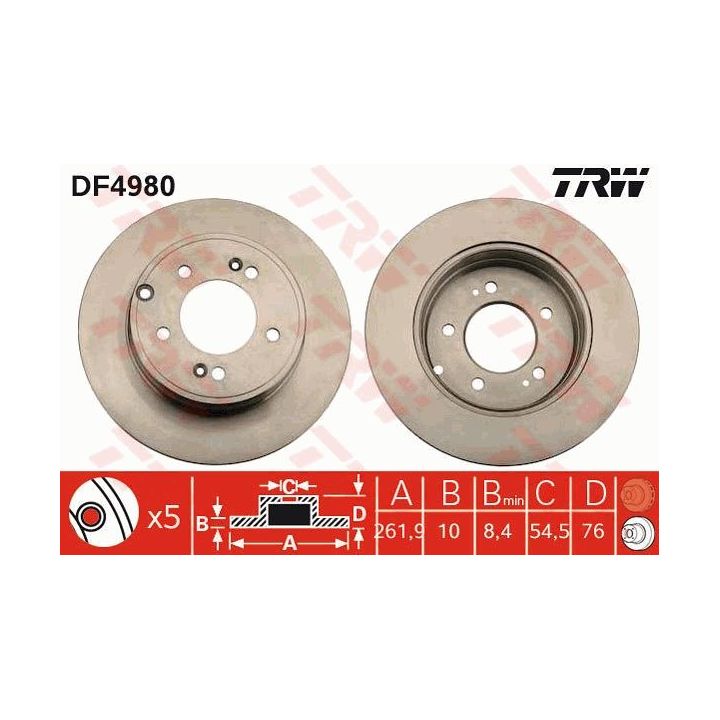 Stabdžių diskas TRW DF4980