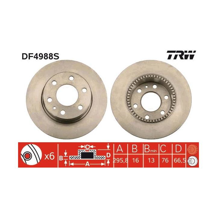 Stabdžių diskas TRW DF4988S