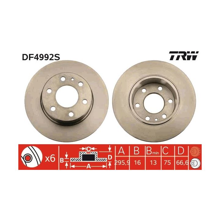 Stabdžių diskas TRW DF4992S