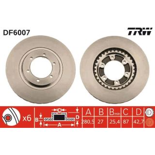 Stabdžių diskas TRW DF6007