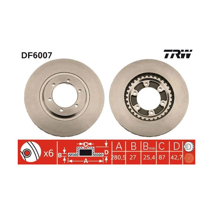 Stabdžių diskas TRW DF6007