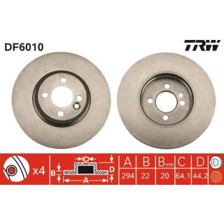 Stabdžių diskas TRW DF6010