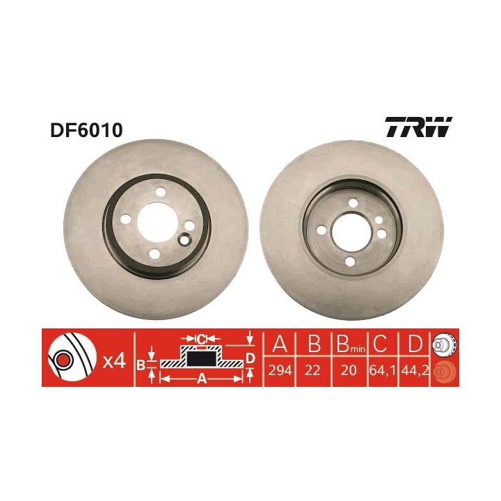 Stabdžių diskas TRW DF6010
