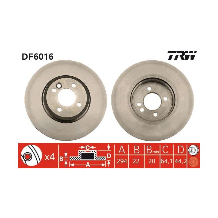 Stabdžių diskas TRW DF6016