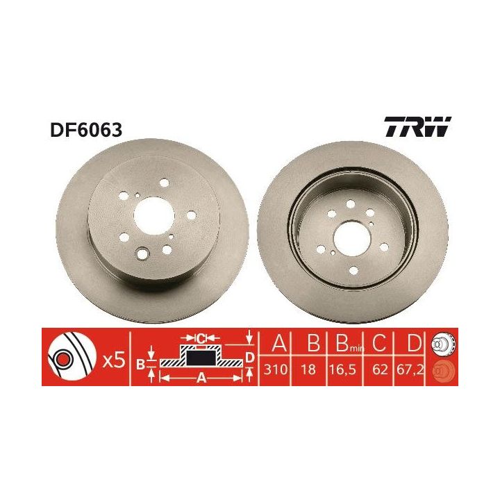 Stabdžių diskas TRW DF6063