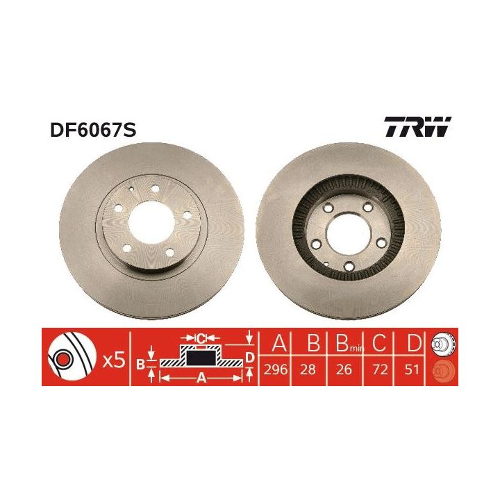 Stabdžių diskas TRW DF6067S