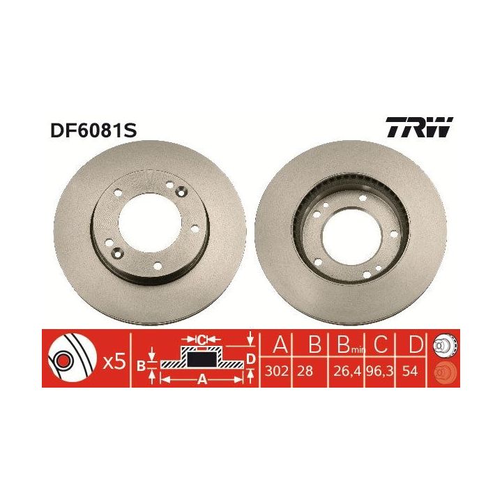 Stabdžių diskas TRW DF6081S