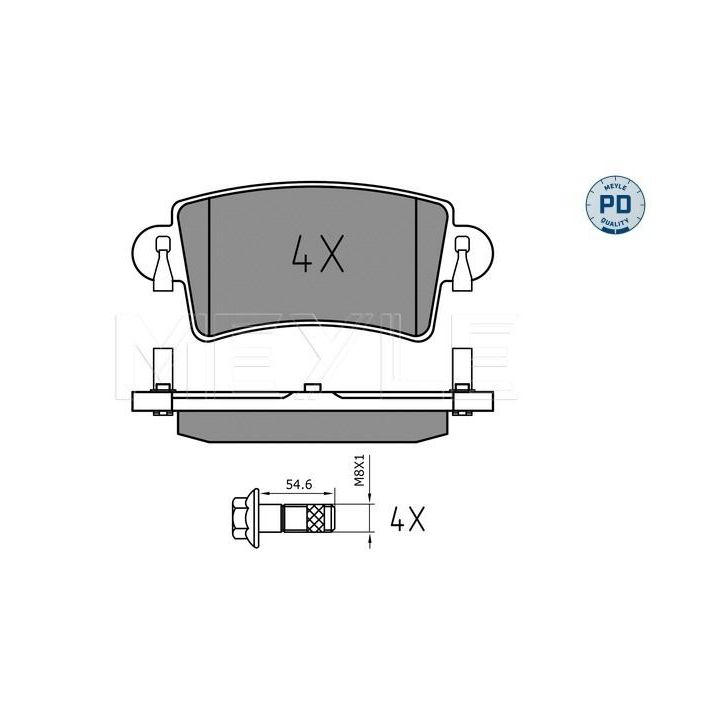 Stabdžių trinkelių rinkinys, diskinis stabdys MEYLE 025 236 6916/PD