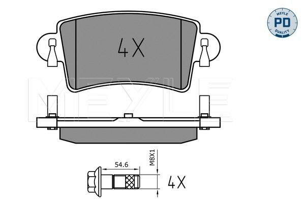 Stabdžių trinkelių rinkinys, diskinis stabdys MEYLE 025 236 6916/PD