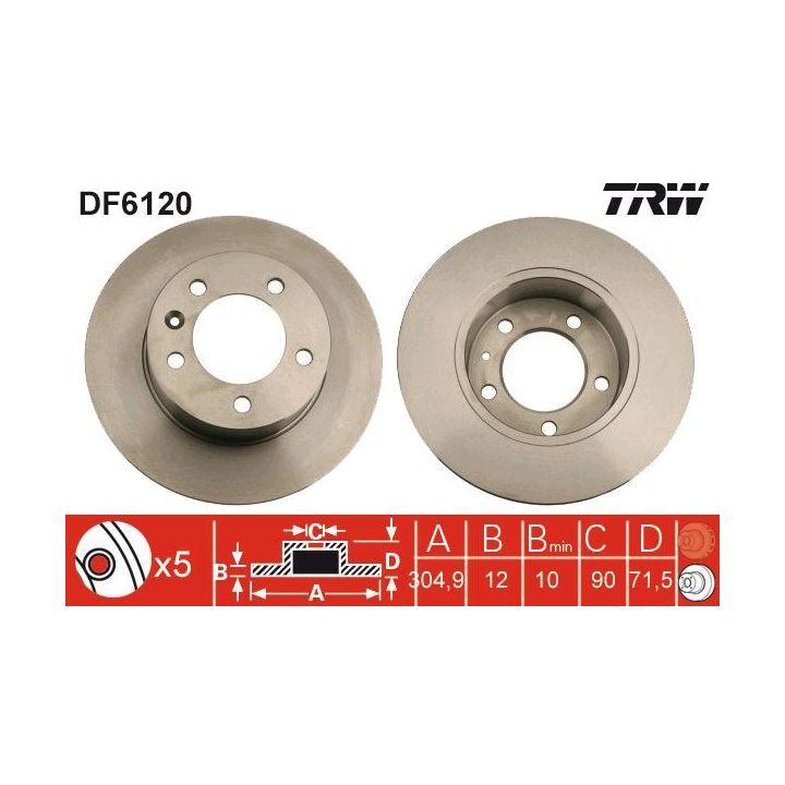 Stabdžių diskas TRW DF6120