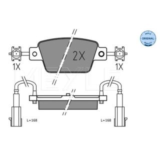 Stabdžių trinkelių rinkinys, diskinis stabdys MEYLE 025 237 1418