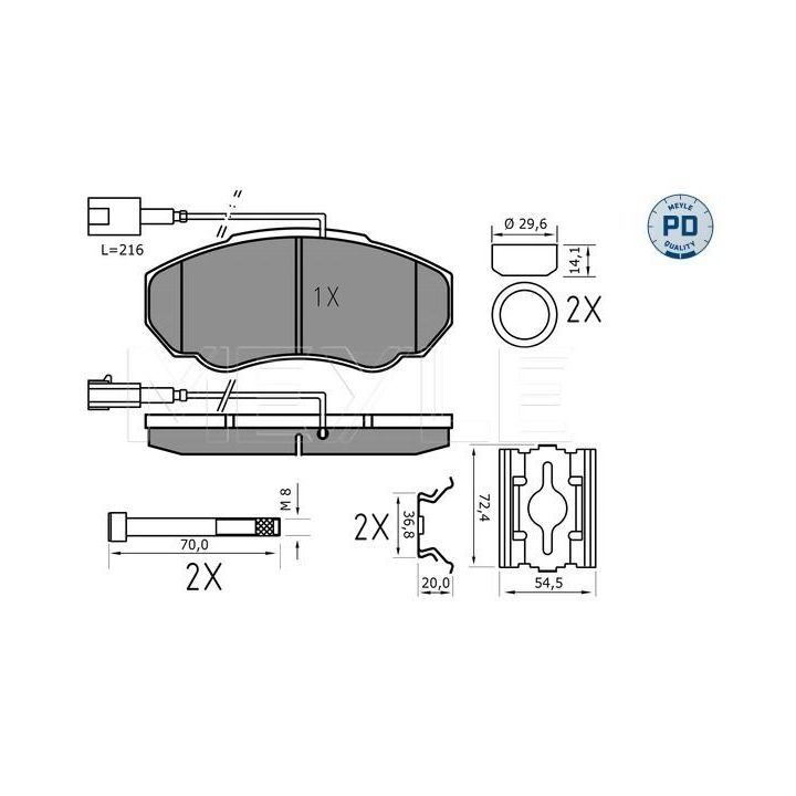 Stabdžių trinkelių rinkinys, diskinis stabdys MEYLE 025 239 1719/PD