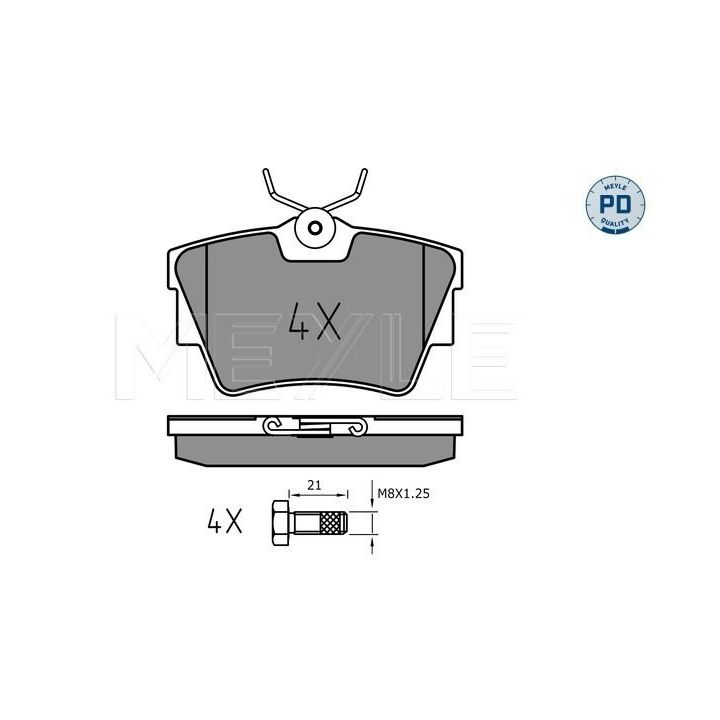 Stabdžių trinkelių rinkinys, diskinis stabdys MEYLE 025 239 8017/PD