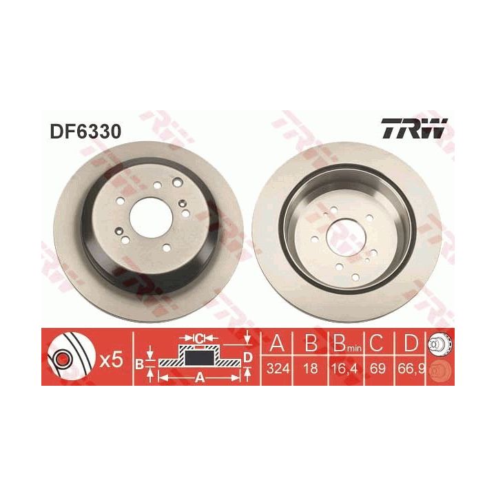 Stabdžių diskas TRW DF6330