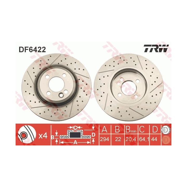 Stabdžių diskas TRW DF6422